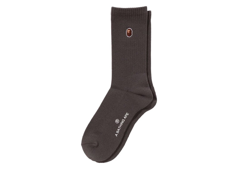 BAPE One Point Socks Charcoal