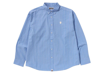 BAPE One Point Stripe Poplin L/S Shirt Blue