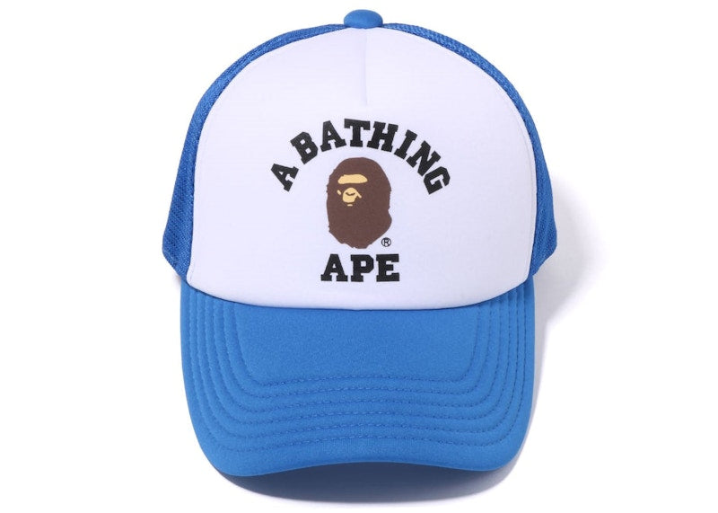 BAPE College Mesh Cap Blue