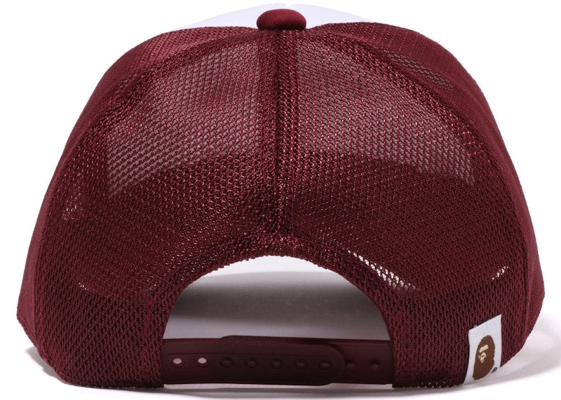 BAPE College Mesh Cap Burgundy