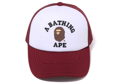 BAPE College Mesh Cap Burgundy