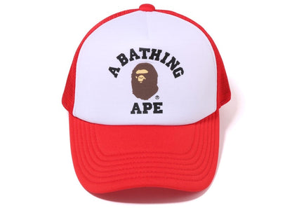 BAPE College Mesh Cap Red