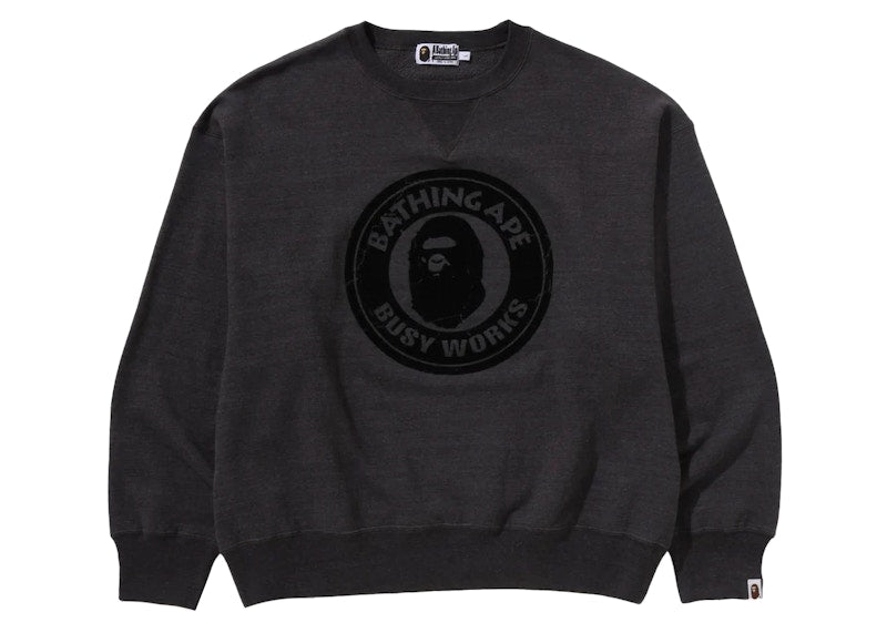 BAPE Over Dye Busy Works Relaxed Fit Crewneck Sweatshirt Grey
