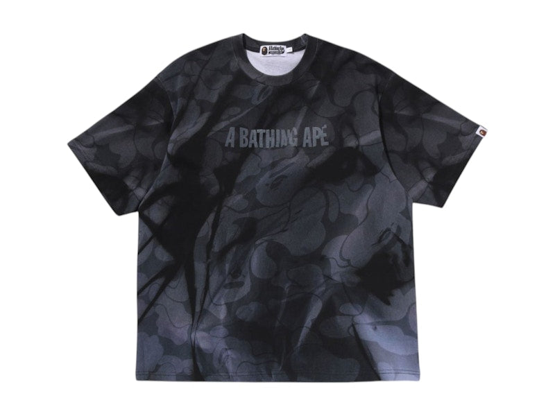 BAPE Overall Print Logo Relaxed Fit Tee Black