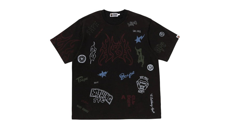 BAPE Overall Print Relaxed Fit Tee Black
