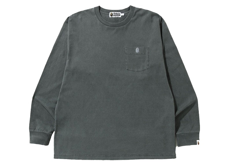 BAPE Overdye One Point Pocket Relaxed Fit L/S Tee Black