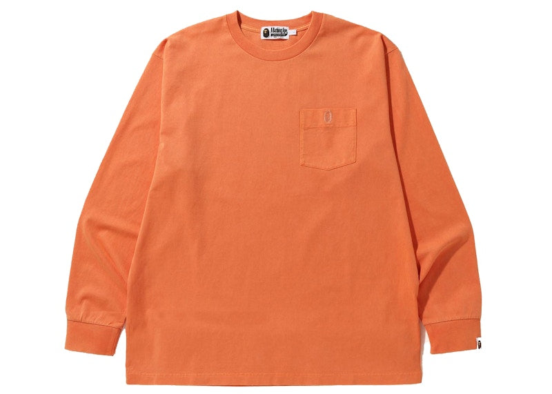 BAPE Overdye One Point Pocket Relaxed Fit L/S Tee Orange