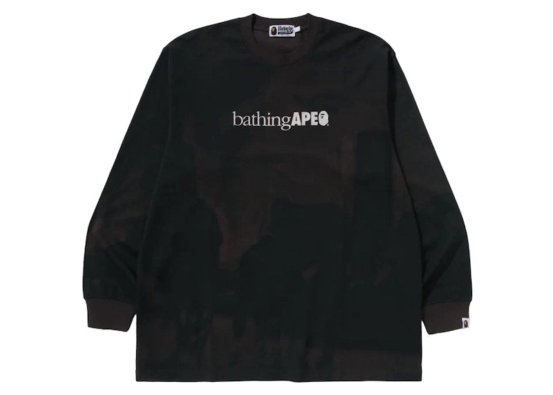 BAPE Overprint Logo Relaxed Fit L/S Tee Black