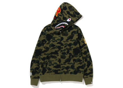BAPE PONR 1st Camo Shark Full Zip Hoodie Green