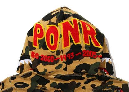 BAPE PONR 1St Camo Shark Full Zip Hoodie Yellow