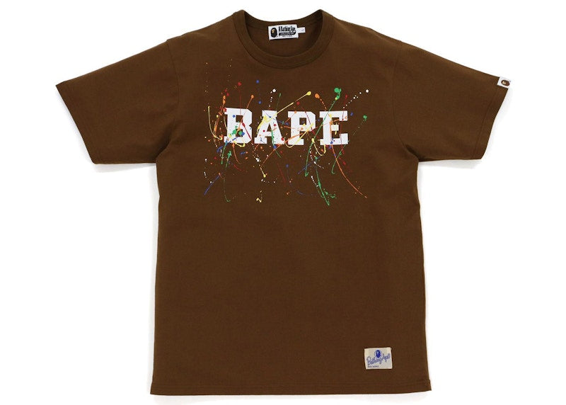 BAPE Paint Splatter Tee Brown