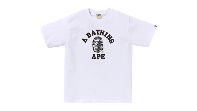 BAPE Palm Tree Camo College Tee White/Black