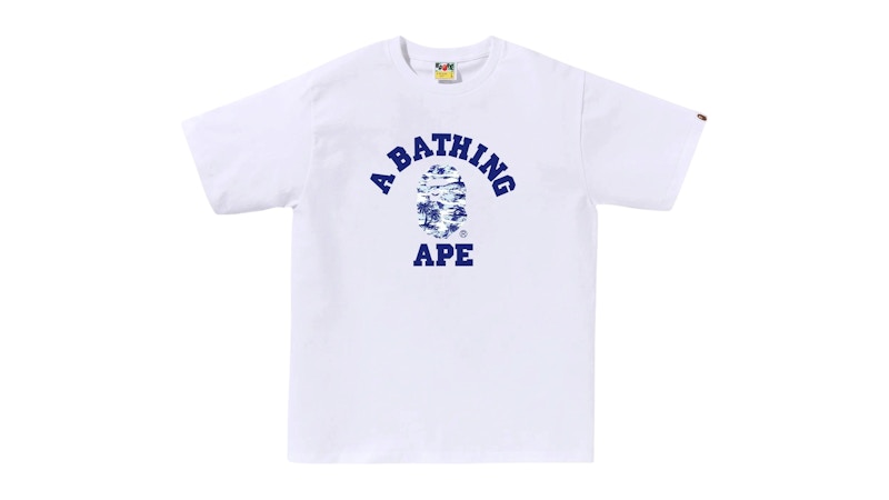 BAPE Palm Tree Camo College Tee White/Blue