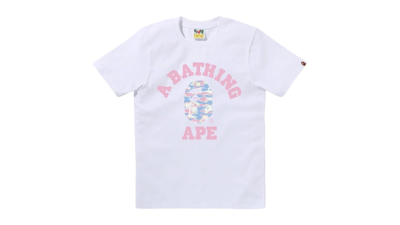 BAPE Palm Tree Camo College Tee White