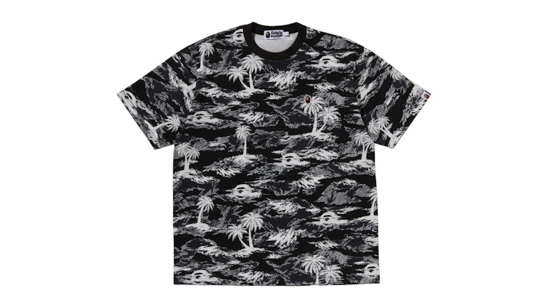 BAPE Palm Tree Camo One Point Relaxed Fit Tee Black