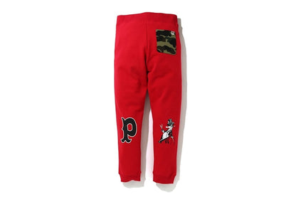 BAPE Panda Slim Sweatpants Red