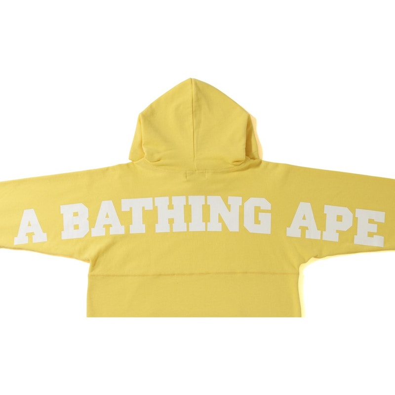 BAPE Pastel Color Big Logo Wide Pullover Hoodie Yellow