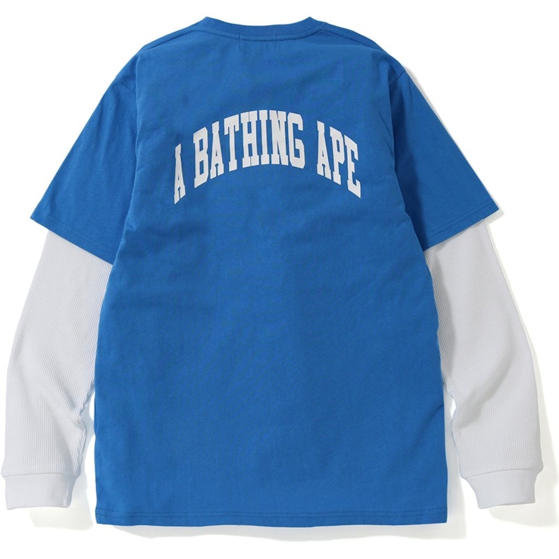 BAPE Pastel Color Layered L/S Tee Blue
