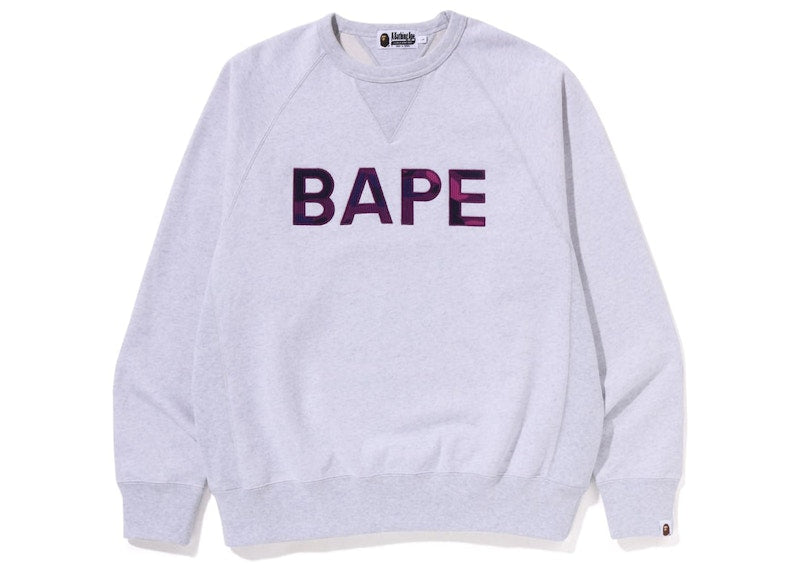 BAPE Patch Relaxed Fit Crewneck Grey