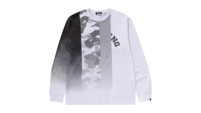 BAPE Patch Work Print Long Sleeve Tee White