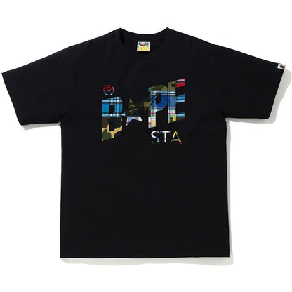 BAPE Patchwork Bapesta Logo T-shirt Black
