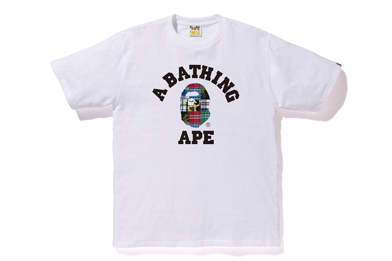 BAPE Patchwork College Tee White
