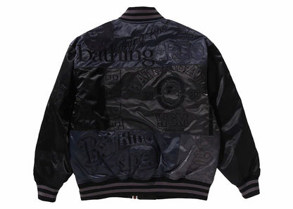 BAPE Patchwork Varsity Jacket Black