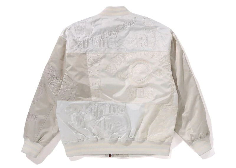 BAPE Patchwork Varsity Jacket Ivory
