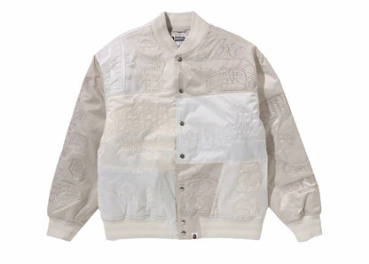 BAPE Patchwork Varsity Jacket Ivory