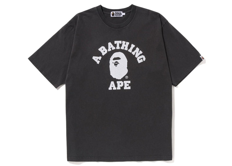 BAPE Pigment Dyed College Relaxed Fit Tee Black