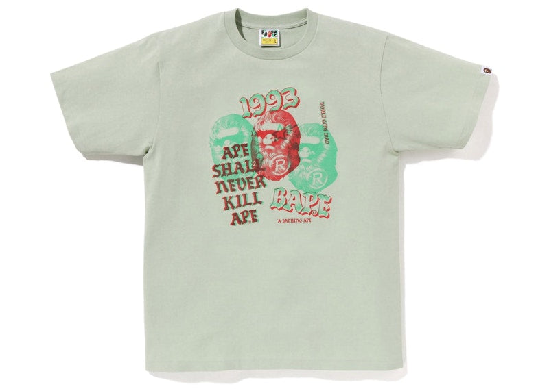 BAPE Pigment Three Ape Head Tee Green