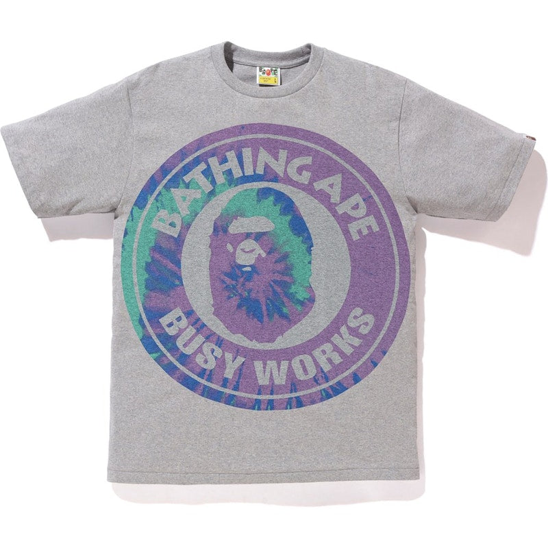 BAPE Pigment Tie Dye Big Busy Works Tee Grey/Purple