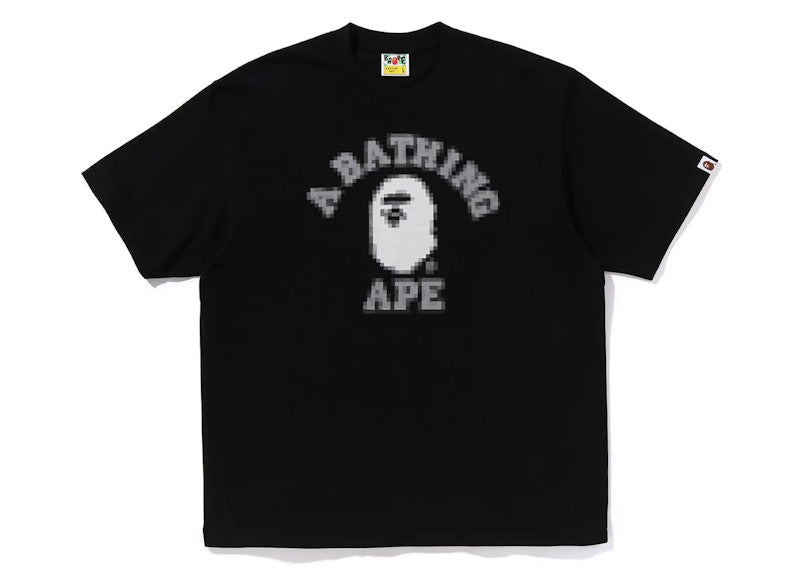 BAPE Pixal College Relaxed Fit Tee Black