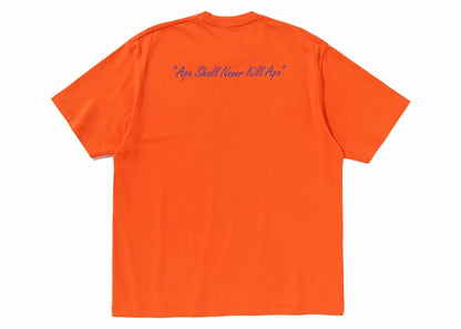 BAPE Pixel Comic Ape Head Relaxed Fit Tee Orange