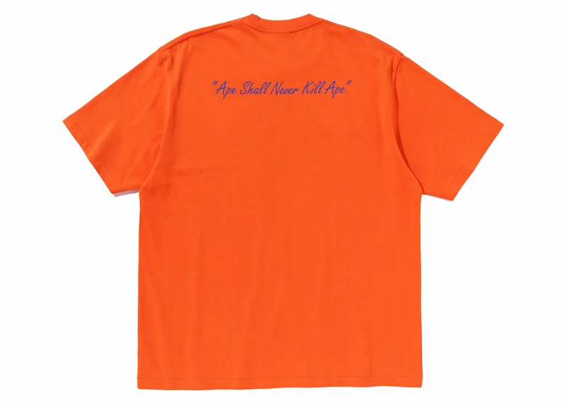 BAPE Pixel Comic Ape Head Relaxed Fit Tee Orange