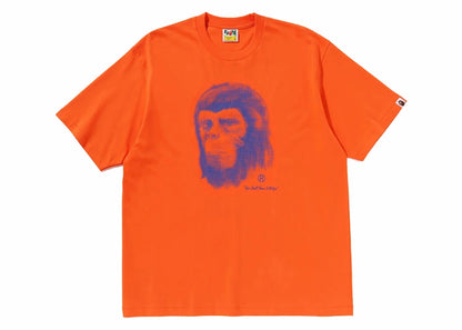BAPE Pixel Comic Ape Head Relaxed Fit Tee Orange