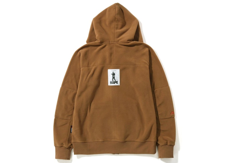 BAPE Polartech Wide Fit Full Zip Hoodie Beige