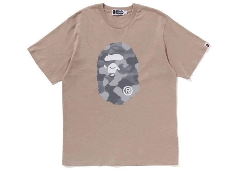 BAPE Radiation Camo Big Ape Head Tee Beige