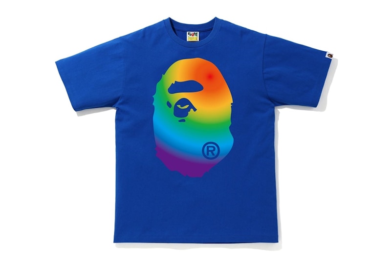 BAPE Rainbow Big Ape Head Tee Blue
