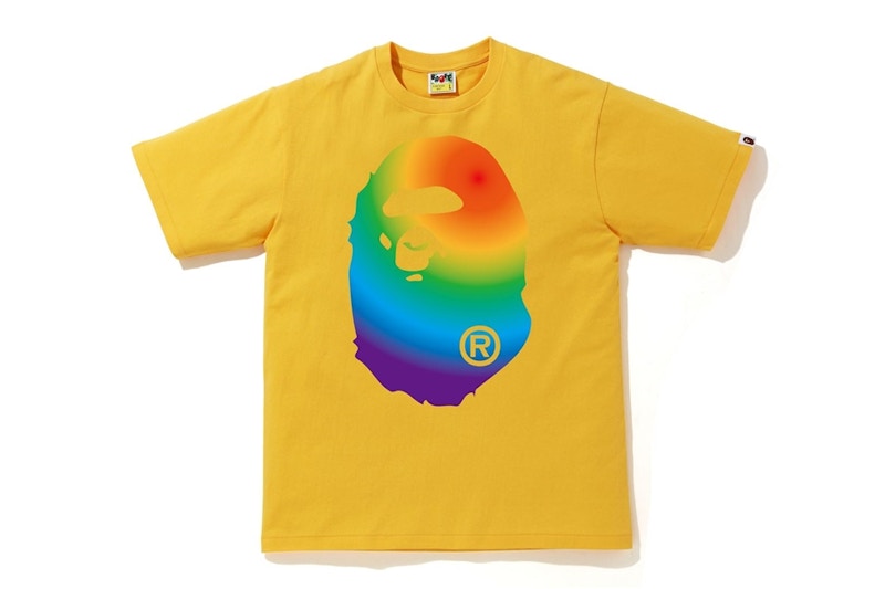 BAPE Rainbow Big Ape Head Tee Yellow