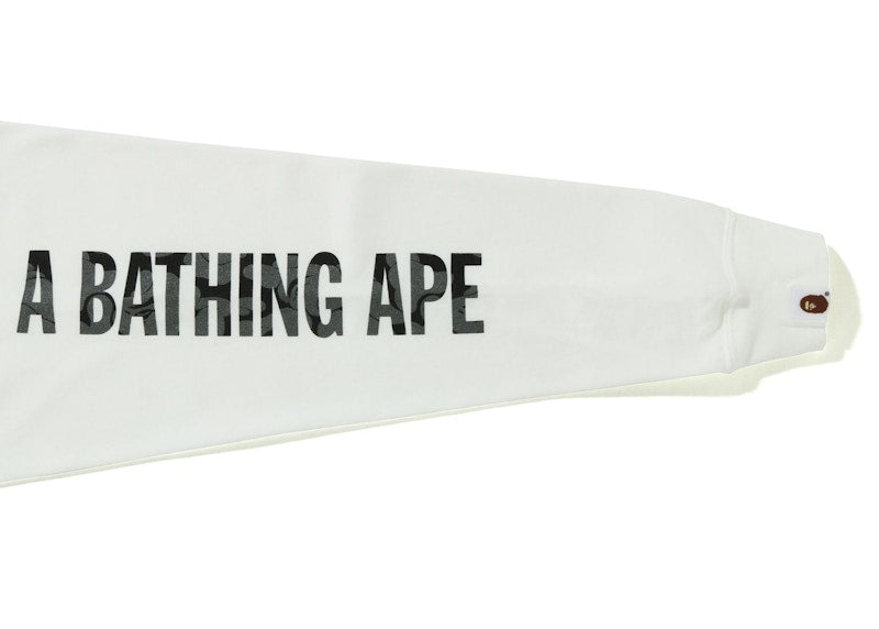 BAPE Reflective Solid Camo Ape Head Relaxed Fit Pocket L/S Tee White