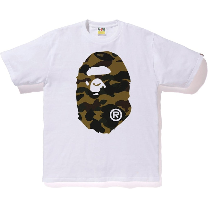 BAPE Reflector 1st Camo Big Ape Head Tee White/Yellow