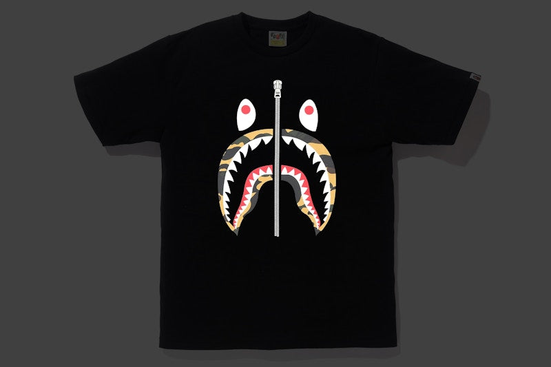 BAPE Reflector 1st Camo Shark Tee Black/Yellow