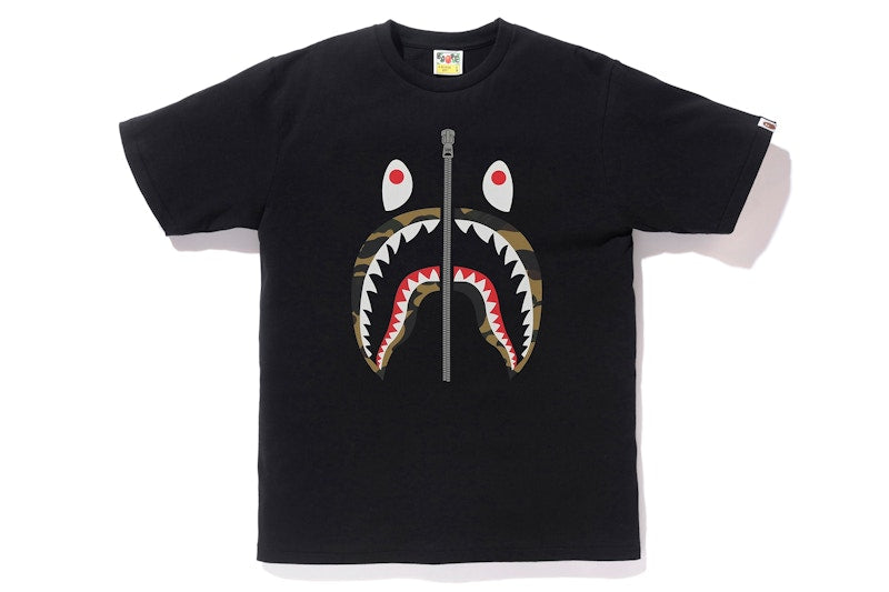 BAPE Reflector 1st Camo Shark Tee Black/Yellow