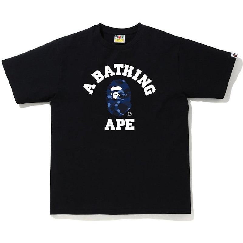 BAPE Reflector Color Camo College T-shirt Black/Navy
