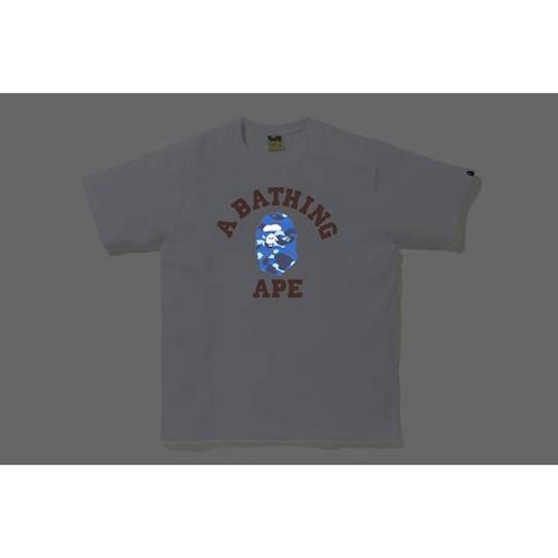 BAPE Reflector Color Camo College T-shirt White/Navy