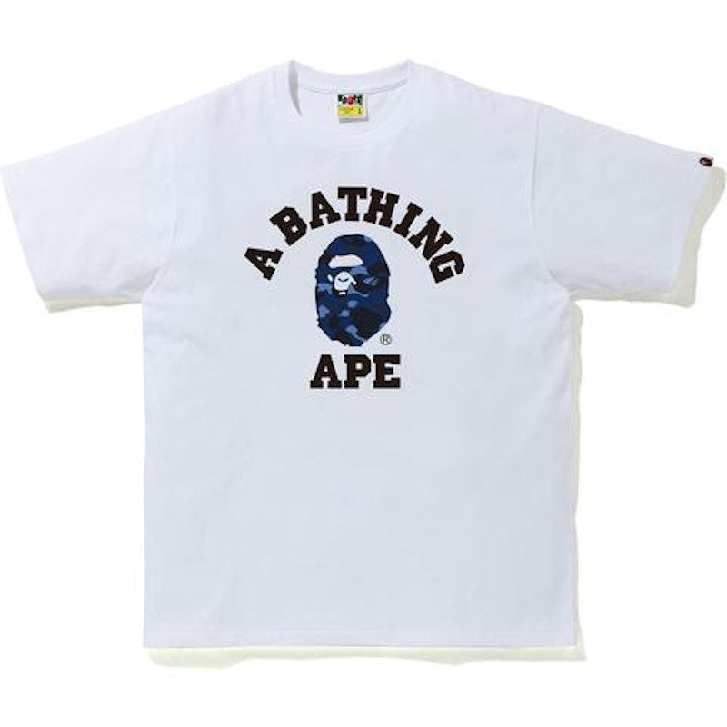 BAPE Reflector Color Camo College T-shirt White/Navy