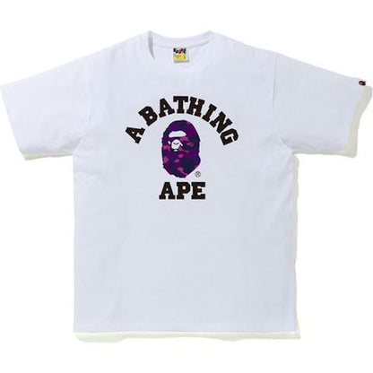 BAPE Reflector Color Camo College T-shirt White/Purple