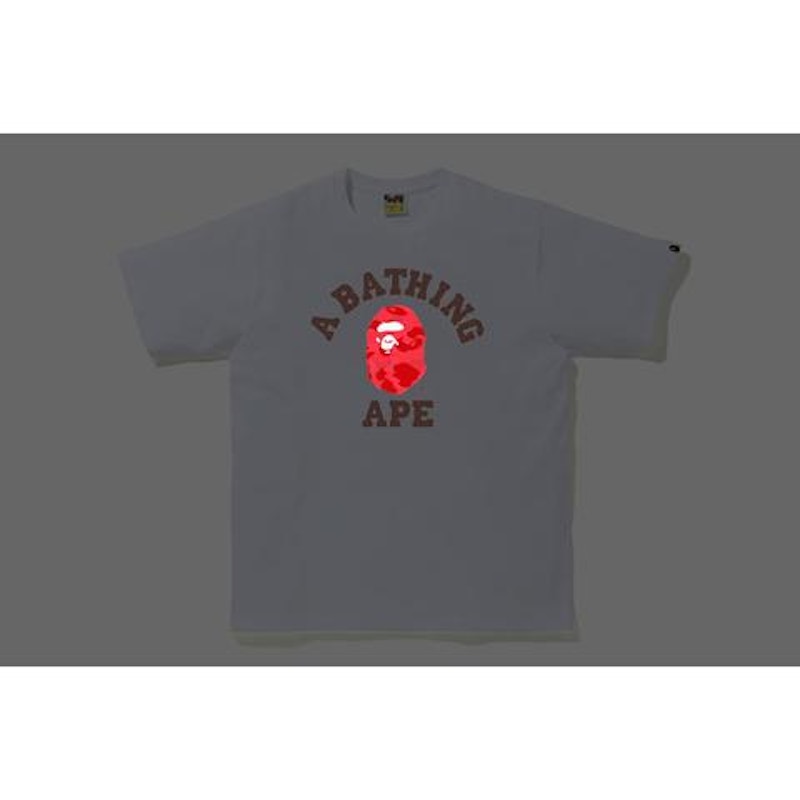 BAPE Reflector Color Camo College T-shirt White/Red