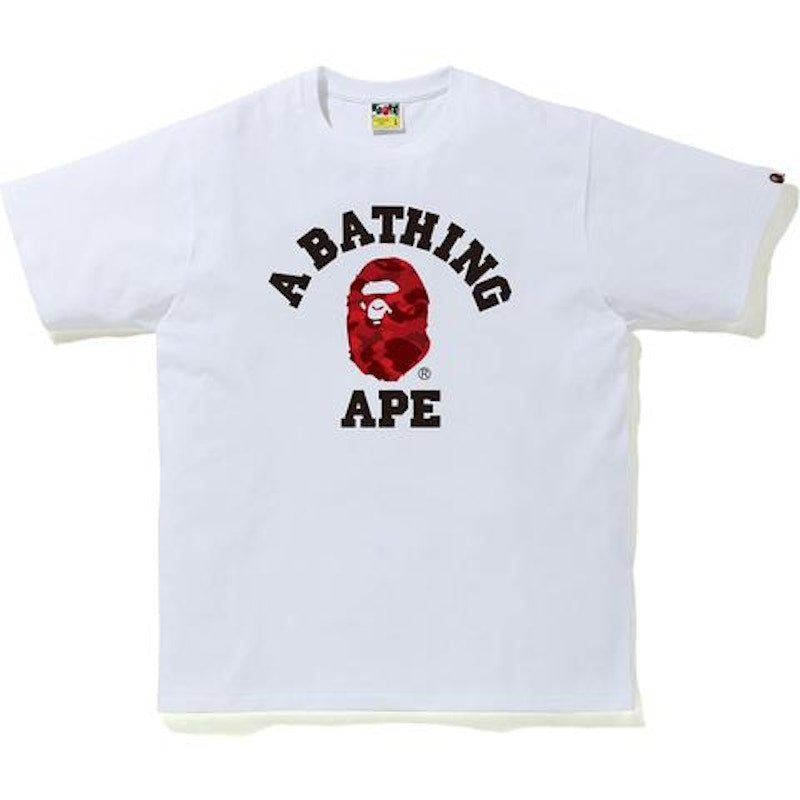 BAPE Reflector Color Camo College T-shirt White/Red